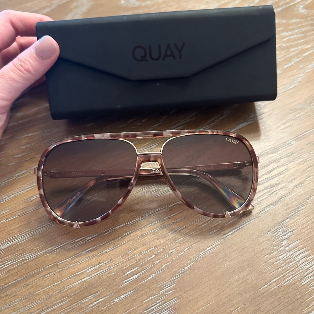 Quay Australia Brown Aviator Sunglasses